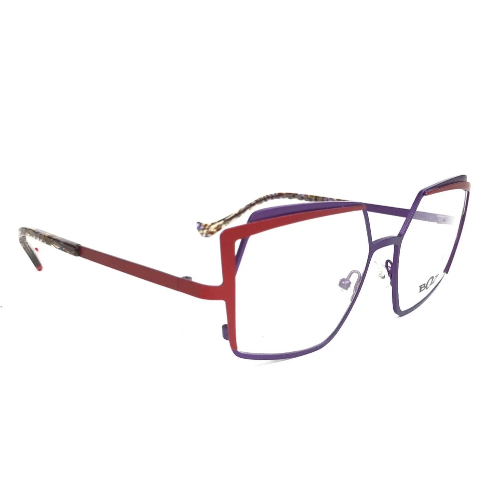 Boz Eyeglasses Frames OCTO 7530 Purple Red Matte Geometric Full Rim 53-16-140